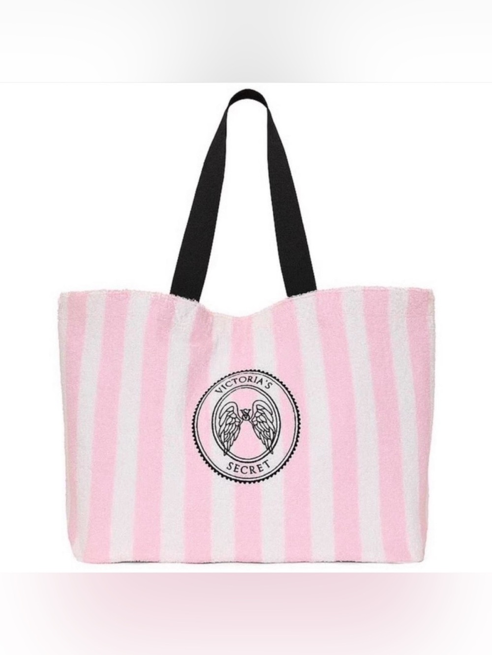 New Victoria Secret's Angel
Essentials Terry Tote Cloth
Bag Pink White NWT